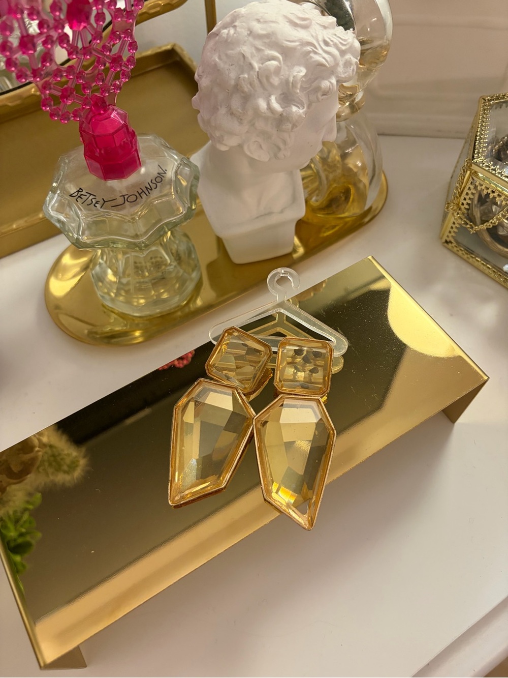 Gold Crystal Drop Earrings